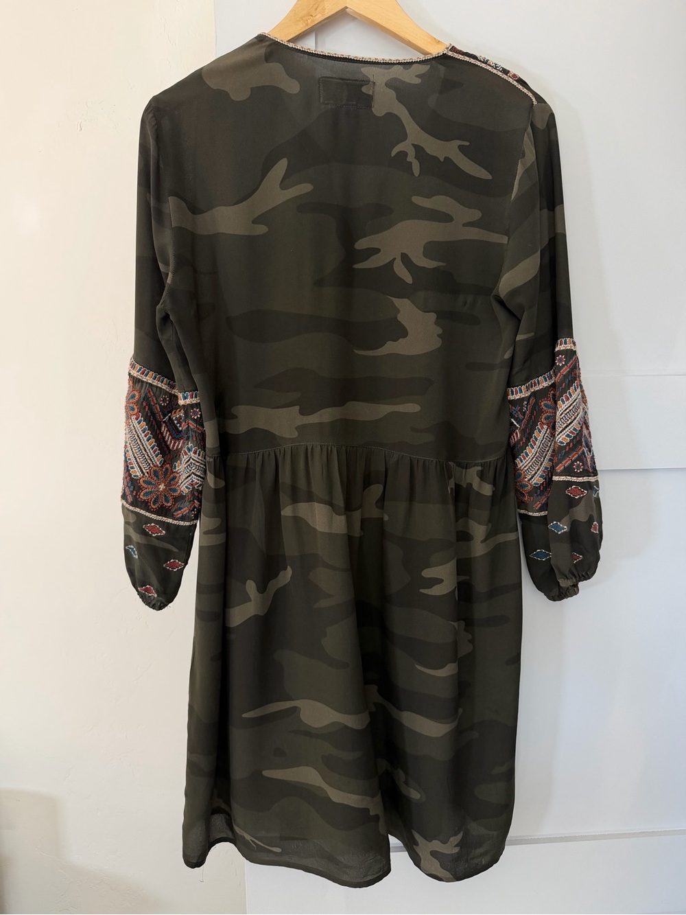 Johnny Was Workshop Camo Embroidered Peasant Boho Tunic Dress Small - Picture 8 of 10